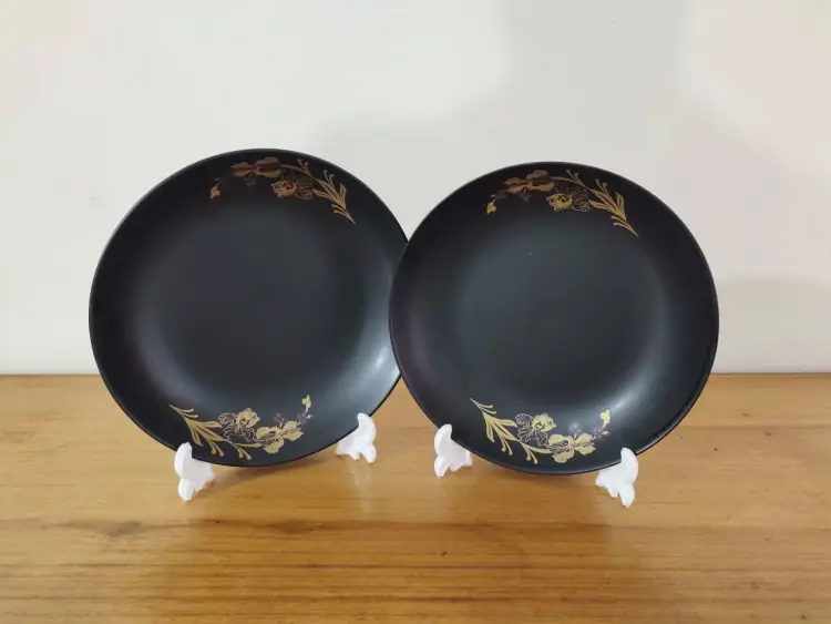 2 Pcs Exclusive Dinner Deep Plate 8.8'Inch Black , Gift And Home Decoration - 2 Pcs Ceramic Dining Plate, Deep Plate,Cook Plate. CD:T00.