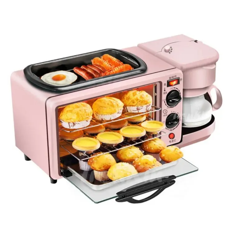 3 in 1 Multi cooker Oven Breakfast maker 9 litter oven frying Pan coffee machine attached