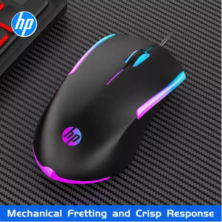 Hp M160 With 7-Color Rainbow LED Wired Mouse, Optical Gaming Mouse With Backlight, Suitable For Laptop PC Office Gaming Desktop