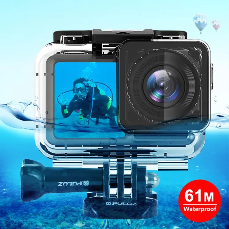 PULUZ 61m Underwater Waterproof Housing Diving Case for DJI Osmo Action, with Buckle Basic Mount y Screw